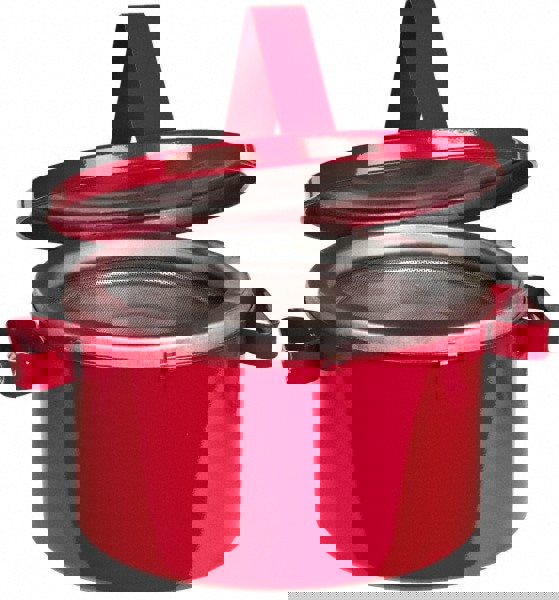 8 Quart Capacity, Coated Steel, Red Bench Can